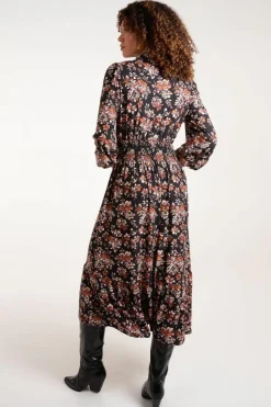 Shirt Dresses*Blue Vanilla Shirred Waist Midi Shirt Dress Brown