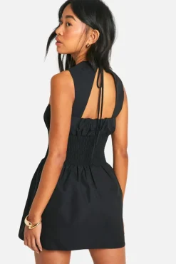 Smock Dresses*boohoo Shirred Waist Smock Dress black