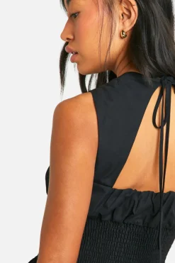 Smock Dresses*boohoo Shirred Waist Smock Dress black