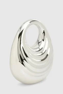 Handbags*boohoo Acrylic Curve Grab Bag silver