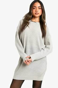 Jumper Dresses|Jumper Dresses*boohoo Crew Neck Jumper Dress silver