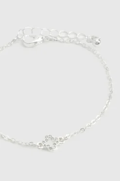 Bracelets*boohoo Diamante Clover Bracelet silver