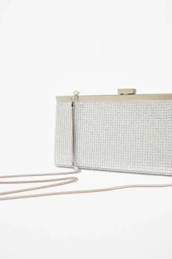 Handbags|Clutch Bags*Quiz Diamante Clutch Bag Silver
