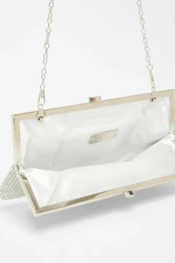 Handbags|Clutch Bags*Quiz Diamante Pouch Bag Silver