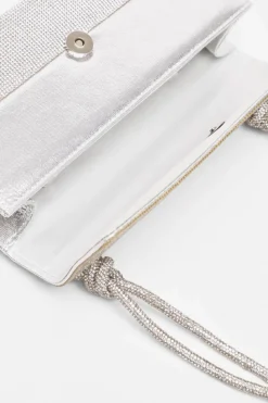 Shoulder Bags|Handbags*Quiz Diamante Shoulder Bag Silver