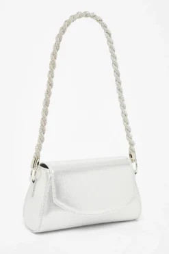 Shoulder Bags|Handbags*Quiz Diamante Strap Shoulder Bag Silver