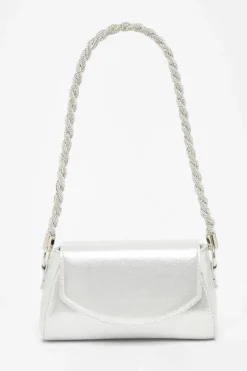 Shoulder Bags|Handbags*Quiz Diamante Strap Shoulder Bag Silver