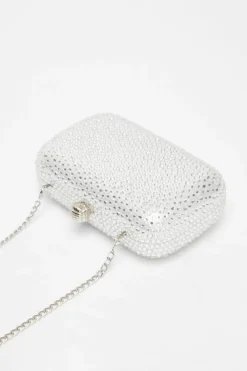 Handbags|Clutch Bags*Quiz Embellished Box Bag Silver