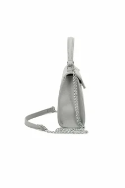 Cross-Body Bags*Kitise Silver Heart Mini Top Handle Handbag Chain Strap Crossbody Bag Beige