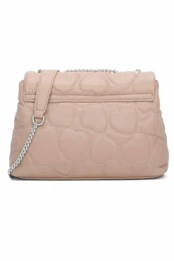 Shoulder Bags|Handbags*Kitise Silver Heart Accent Quilted Shoulder Handbag With Elegant Chain Strap Black