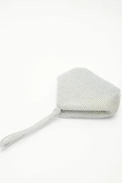 Handbags|Clutch Bags*Quiz Iridescent Diamante Pouch Bag Silver