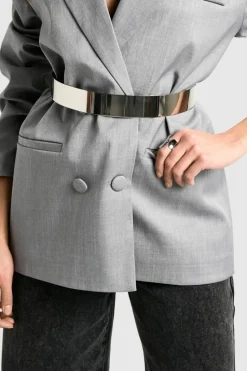 Belts*boohoo Metal Chunky Waist Belt silver