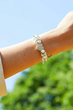 Bracelets*Lipsy Pave Crystal Heart Charm Bracelet - Gift Boxed Silver