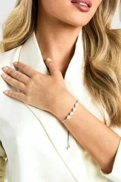 Bracelets*boohoo Pearl Detail Toggle Bracelet silver