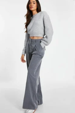 Cardigans*Quiz Tinsel Knit Jumper Silver