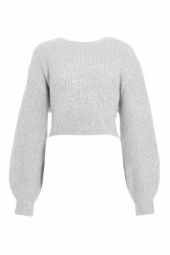 Cardigans*Quiz Tinsel Knit Jumper Silver
