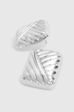 Statement Earrings|Earrings*boohoo Vintage Style Oversized Square Earrings silver