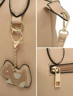 Shoulder Bags|Handbags*Kitise Simple Elegant Dog Charm Spacious Shoulder Bag Beige