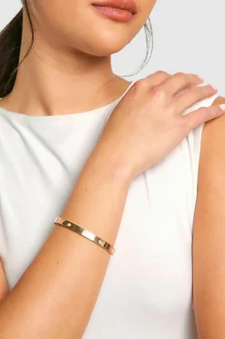 Bracelets*boohoo Single Diamante Dotted Bangle gold