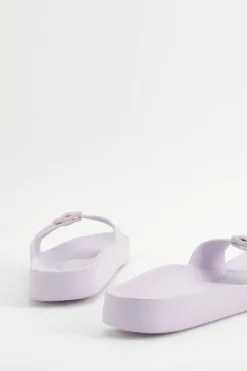 Sandals*boohoo Single Strap Chunky Sliders lilac
