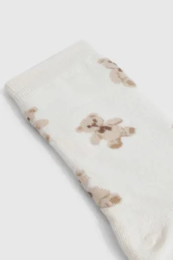 Tights & Socks|Tights & Socks*boohoo Single Teddy Bear Novelty Socks cream