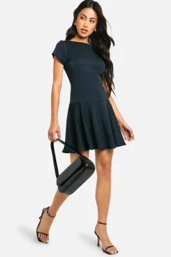 A Line Dresses|Skater Dresses*boohoo Skater A Line Mini Dress navy