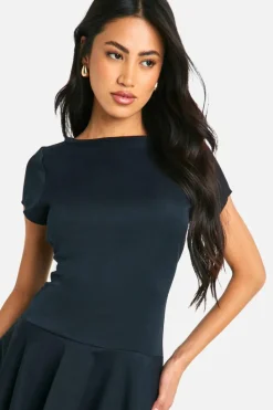 A Line Dresses|Skater Dresses*boohoo Skater A Line Mini Dress navy