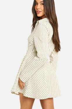 Shirt Dresses|Mini Dresses*boohoo Skater Corset Shirt Dress cream