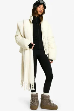 Up To 80% Off Winter Warmers|Puffer Jackets*boohoo Ski Toggle Detail Puffer Jacket off white