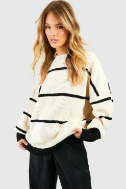 Oversized Jumpers|Jumpers*boohoo Skinny Stripe Jumper white