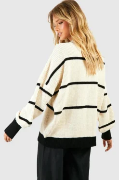 Oversized Jumpers|Jumpers*boohoo Skinny Stripe Jumper white