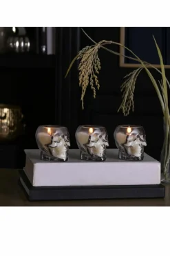 Candles & Diffusers|Candles*The Novelties Company Skull Votive Candle Smoked Glass - Small Mid Grey