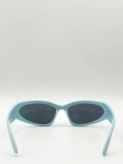 Sunglasses*SVNX Skyblue Wrap Visor Sunglasses Baby Blue