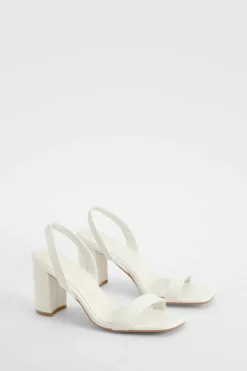 Heels*boohoo Slingback 2 Part Block Heels white