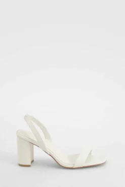 Heels*boohoo Slingback 2 Part Block Heels white