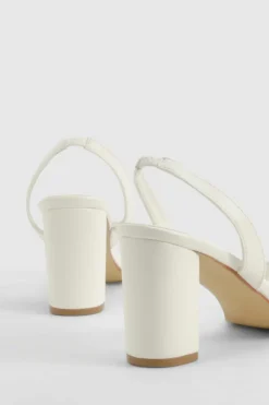 Heels*boohoo Slingback 2 Part Block Heels white