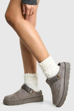 Cosy Boots|All Boots*boohoo Slingback Cosy Mules grey