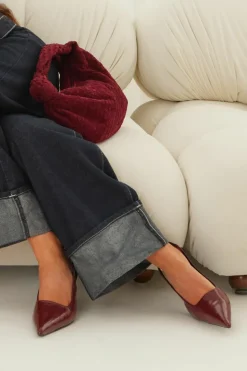 Heels*boohoo Slingback Extreme Point Court Shoes dark red