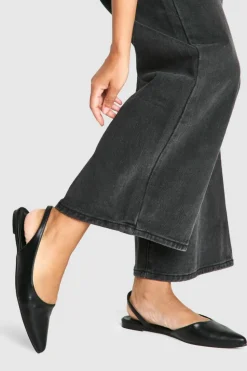 Flats*boohoo Slingback Pointed Flats black