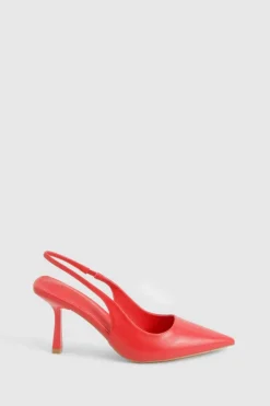 Heels*boohoo Slingback Pointed Toe Court Heel red