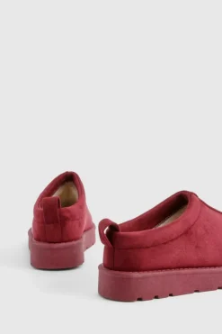 Cosy Boots*boohoo Slip On Cosy Mules cherry
