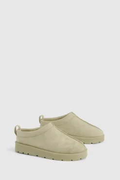 Cosy Boots|All Boots*boohoo Slip On Cosy Mules pistachio