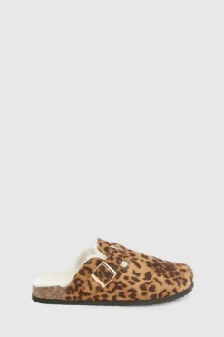 Cosy Boots*boohoo Slip On Cosy Mules leopard