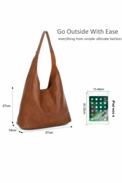 Tote Bags*Kitise Slouch Magnetic Closure Tote Bag with Detachable Crossbody Purse Handbag Navy