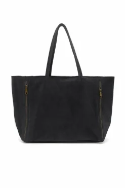 Handbags|Tote Bags*Kitise Slouch Roomy Italian Real Suede Leather Large Handle Tote Bag Black