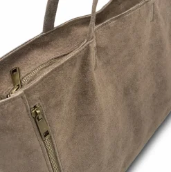 Handbags|Tote Bags*Kitise Slouch Roomy Italian Real Suede Leather Large Handle Tote Bag Black