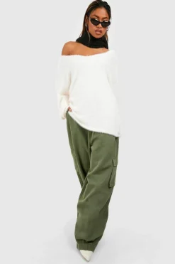 Oversized Jumpers*boohoo Slouchy Fluffy Knit Jumper ecru
