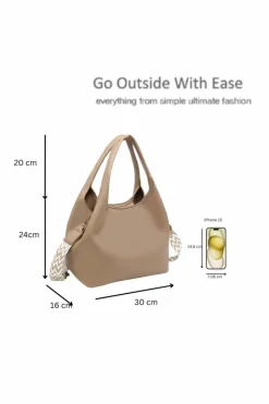 Tote Bags*Kitise Slouchy Hobo Tote Shoulder Bag with Canvas Strap Grey