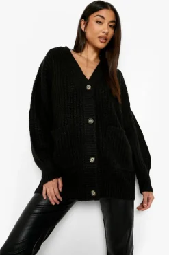 Cardigans|Jumpers & Cardigans*boohoo Slouchy Oversized Cardigan black