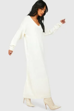 Jumper Dresses|Jumper Dresses*boohoo Slouchy Soft Knit Maxi Knitted Dress cream
